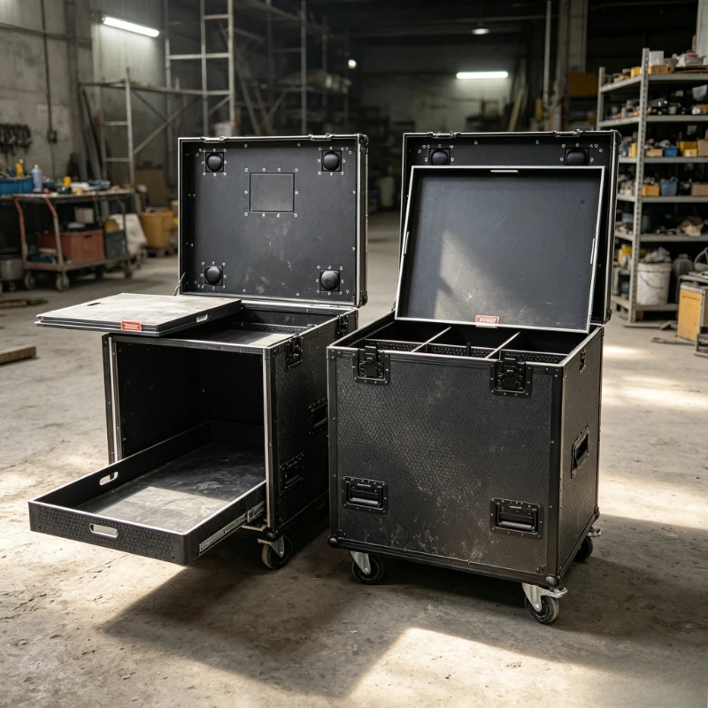 Small Utility ATA Flight Case Cable Truck Storage Road Case with Inside Organizing Dividers