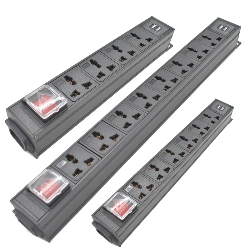 C14 Port PDU Power Strip 1-9 Unit Universal Output Socket Network Cabinet Rack Switch Wireless Electrical Socket USB