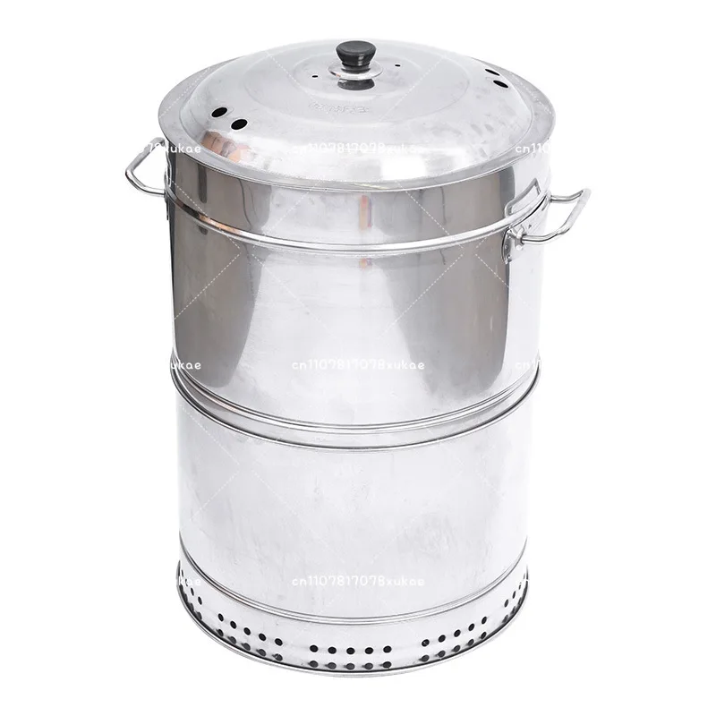 Smokeless BBQ Grill Portable Roast Duck Barrel Automatic BBQ Barrel Grill, Stainless Steel Commercial BBQ Hanging Grill