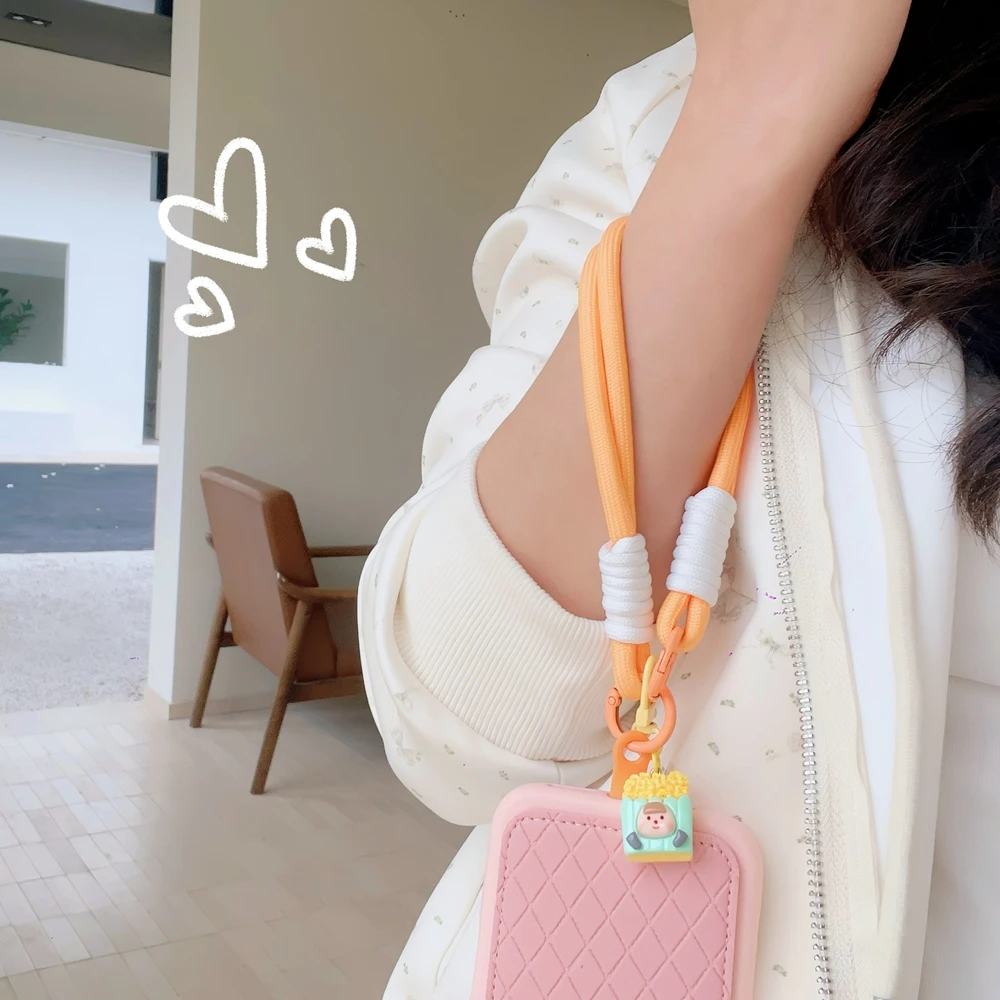 كوريا العالمي مضفر الهاتف المحمول الحبل حزام الكرتون معلقة سلسلة حلقة الحبل مع التصحيح شريط للرسغ هاتف محمول انفصال #3