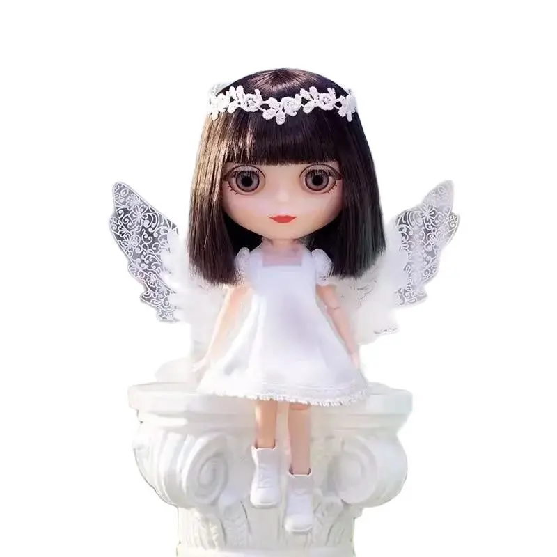 Bubble Mart  Blithe × Bausch&Lomb LACELLE Angel BJD Movable Doll Collection Hand made Birthday Gift Cute Doll Limited Edition