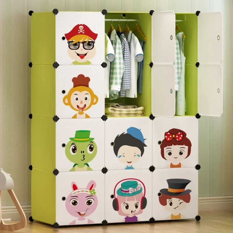 Cheap Bedrooms Wardrobes Folding Closet Small Clothes Cabinet Plastic Kids Wardrobe Baby Storage Locker Portable Cupboard Home