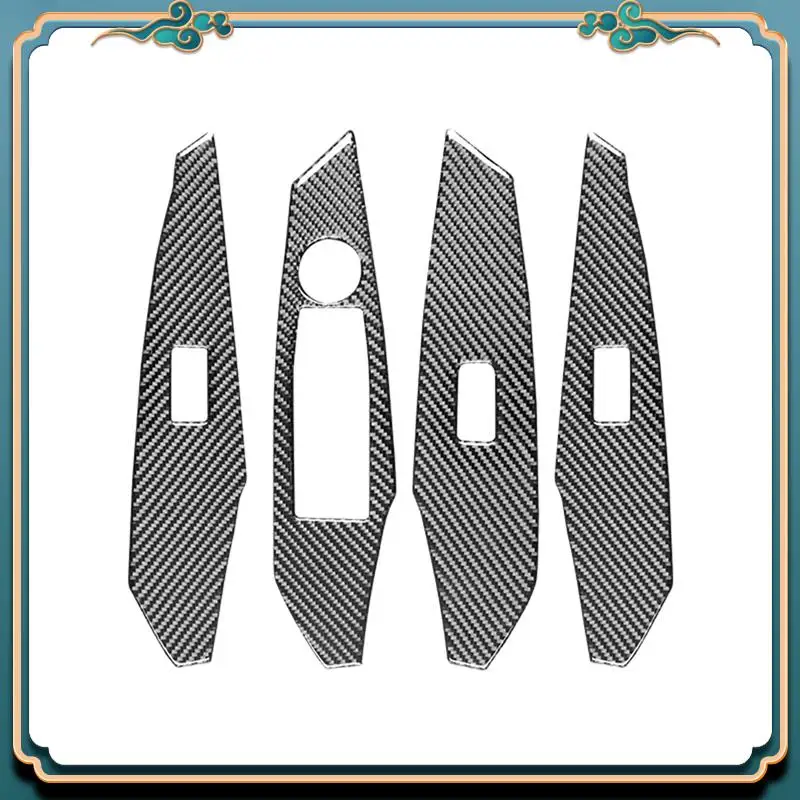 

A54P-For MAZDA 3 Axela 2017 2018 LHD Soft Carbon Fiber Window Lift Switch Button Cover Trim Frame Sticker Replacement Spare Part