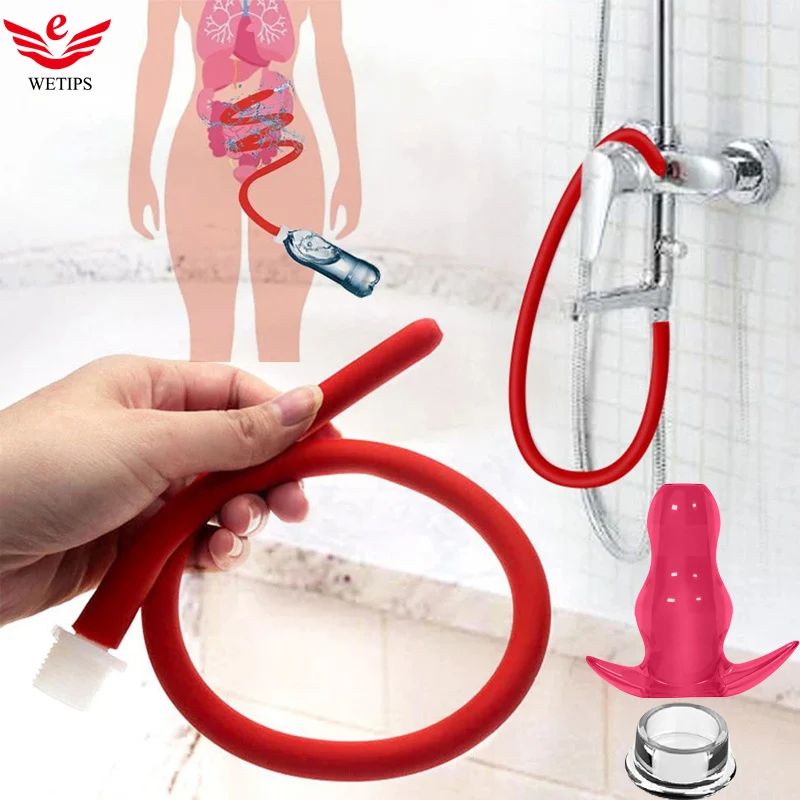 

WETIPS Silicone Enema Rinse Cleanse Hose Anal Ducha Limpieza Anus Washer Deep Enema Cleaning Tubing Anal Chuveiros 150cm-200cm