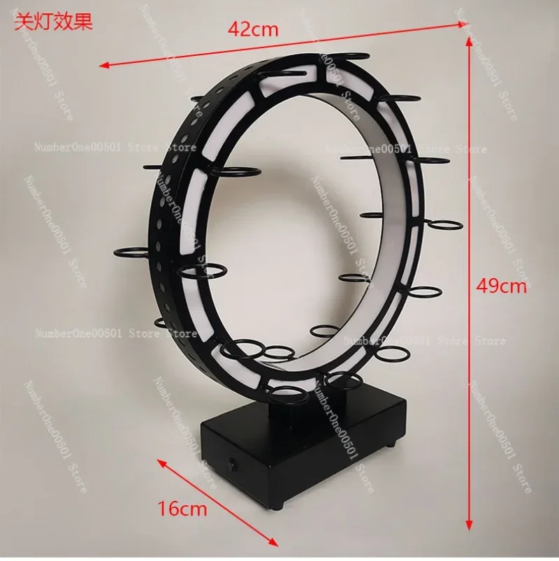 FG10214 Ferris Wheel Wine Rack with Yellow Light Shot Glass Holder Creative Bar Decor