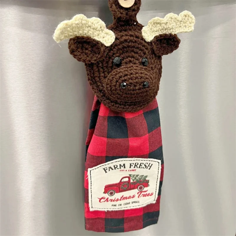 

Вешалка для полотенец ручной работы с лосями, креативный милый держатель для полотенец, крючок за дверью, для детей и девочек, подарок