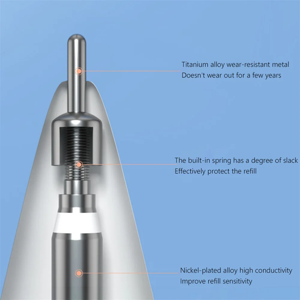 Punta de lápiz de reemplazo, punta de lápiz silenciosa, núcleo de tubo de aguja táctil, punta de lápiz de alta precisión, renovación suave