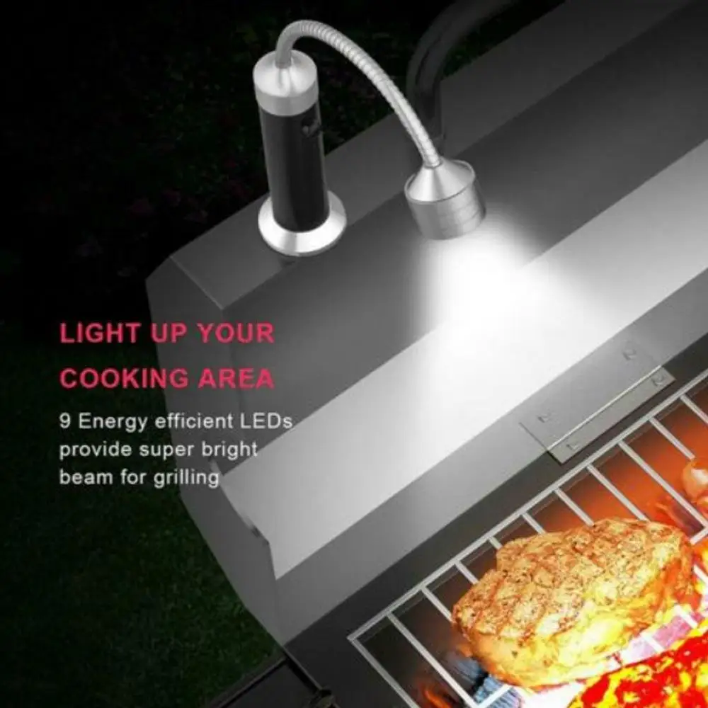 Grill Light for BBQ Outdoor Magnetic 9 LED Flexible Gooseneck Flashlight Bright Waterproof Camping Work Light for Mechanic view 4