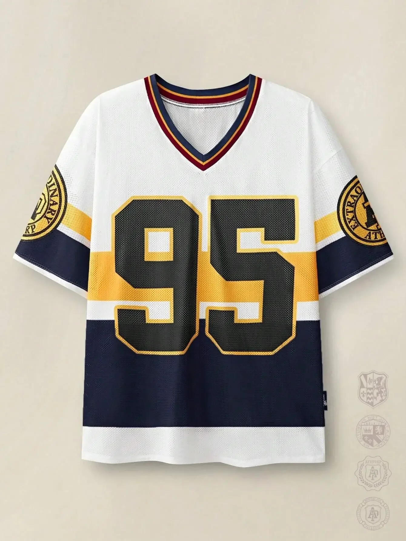 

2025 Summer new men's Summer Print 95 V-neck Rugby T-shirt for men and women can be casual fashion outdoor street sports short-s