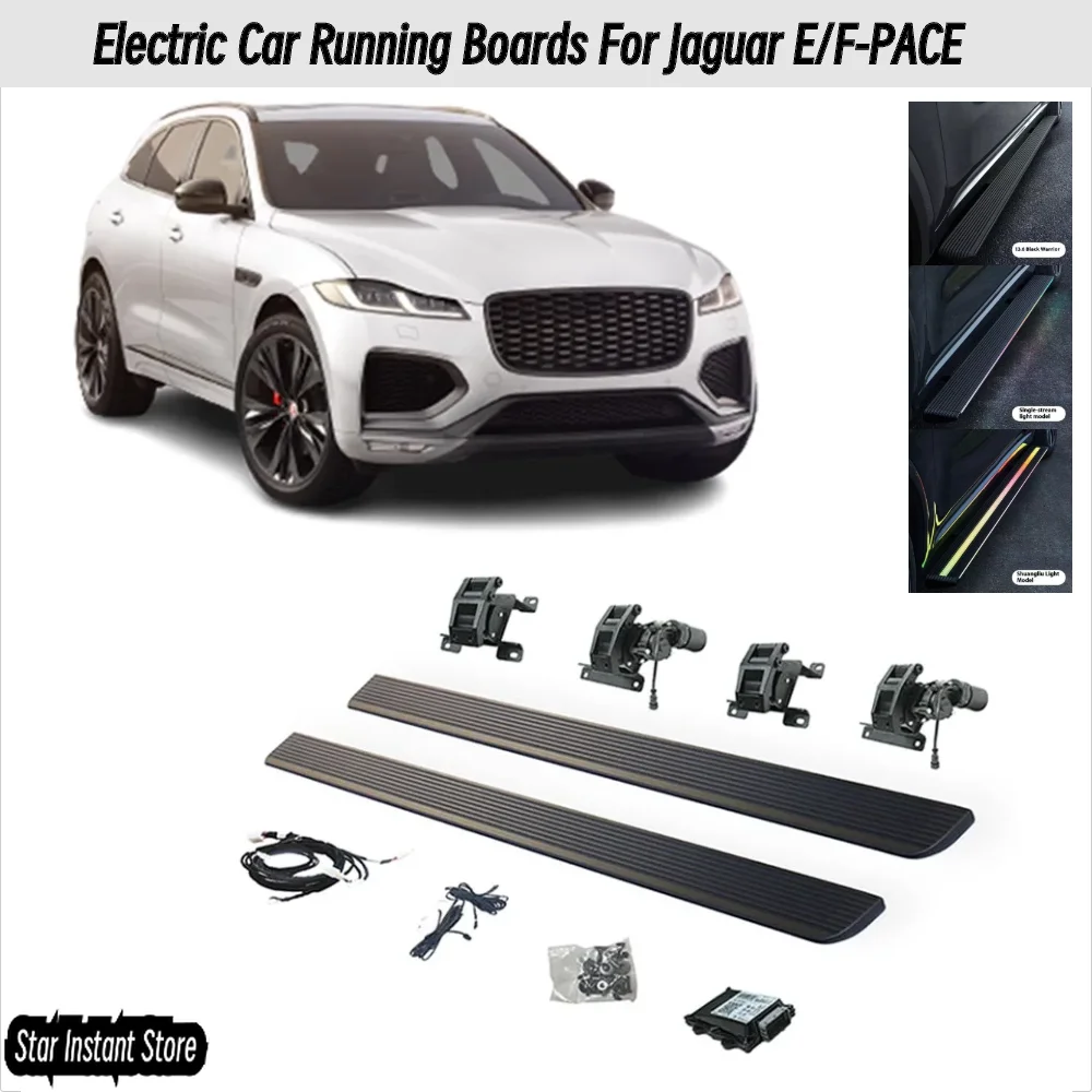 

Auto Retractable Running Boards for Jaguar F-PACE, Electric Side Steps with LED Lights for Jaguar E-PACE, Aluminum Alloy