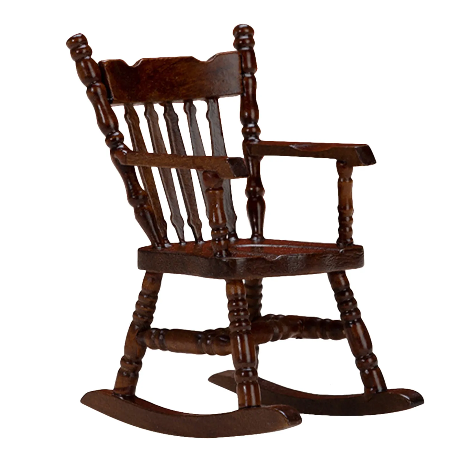 

Миниатюрное кресло-качалка для мини-домика: Изысканная декоративная мебель, деревянное украшение-кресло-качалка