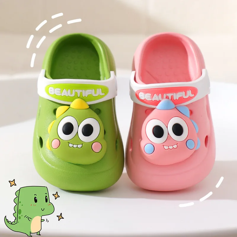 Cartoon Cute Dinosaur Soft Non-slip Children\'s Hole Shoes Boys and Girls Sandals 1-8y