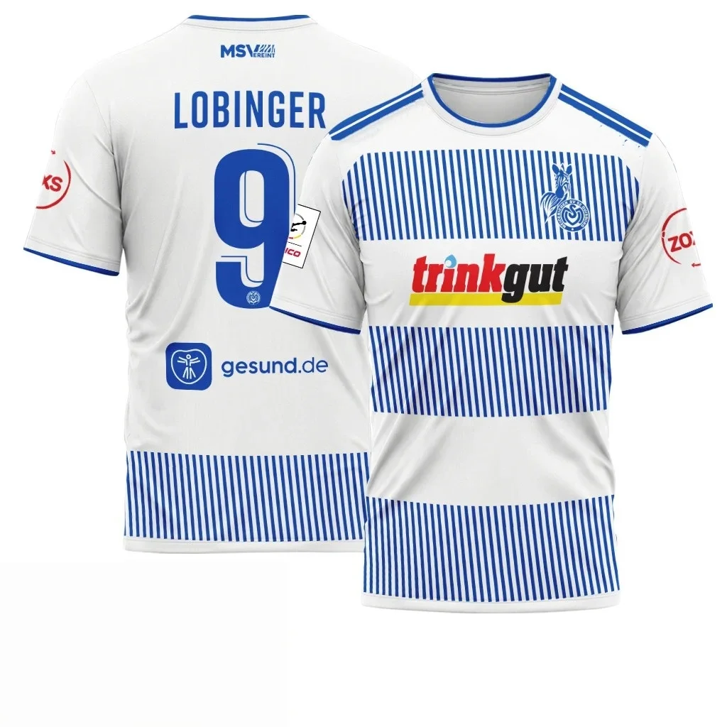 26-27 Neues MSV Duisburg Herren-Fußballtrikot, 3D-Druck, Y2K, schnelltrocknendes Freizeit-T-Shirt, geeignet als Trainingsbekleidung, passend für die ganze Familie – Detail 5