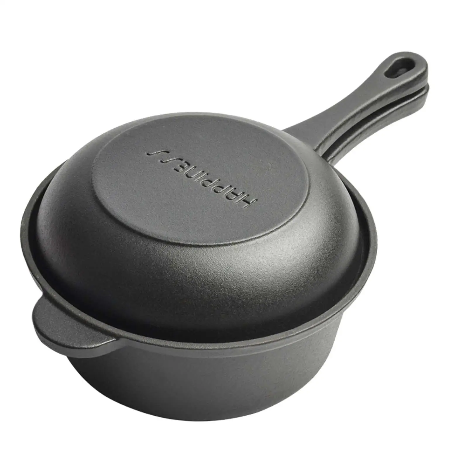 Cast Iron Pan with Skillet Lid Stovetop BBQ Stewpot for Outdoor Indoor Home