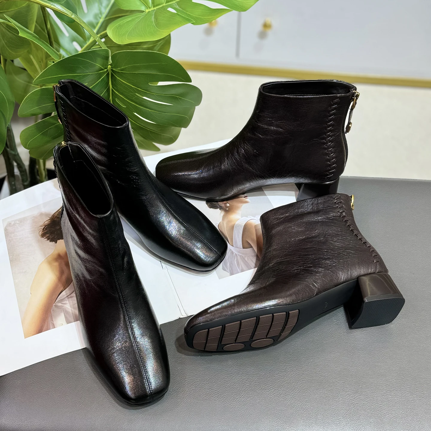 

Soft Leather Boots Comfortable ort Boots Faionable Thinming High Quali Rubber Sole Commuting Boots Faion Boots