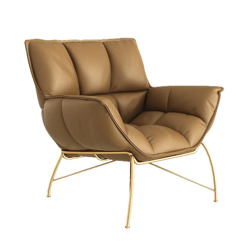 

Light luxury single sofa chair, simple modern home living room balcony Internet celebrity lazy leather leisure chair