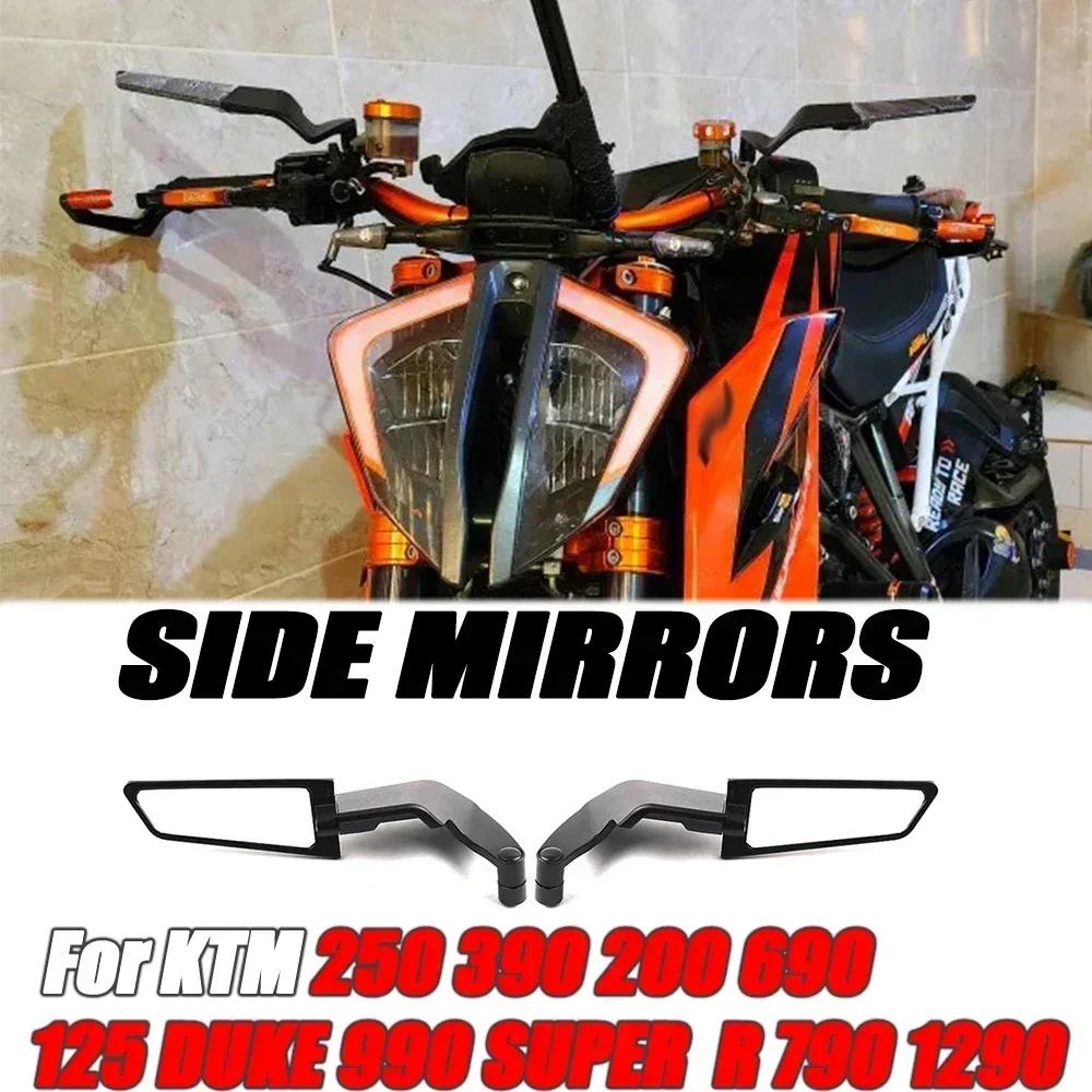 

For DUKE 990 SUPER R 790 1290 250 390 200 690 125 Motorcycle Mirrors Stealth Winglets Mirror To Rotate Adjustable Mirrors