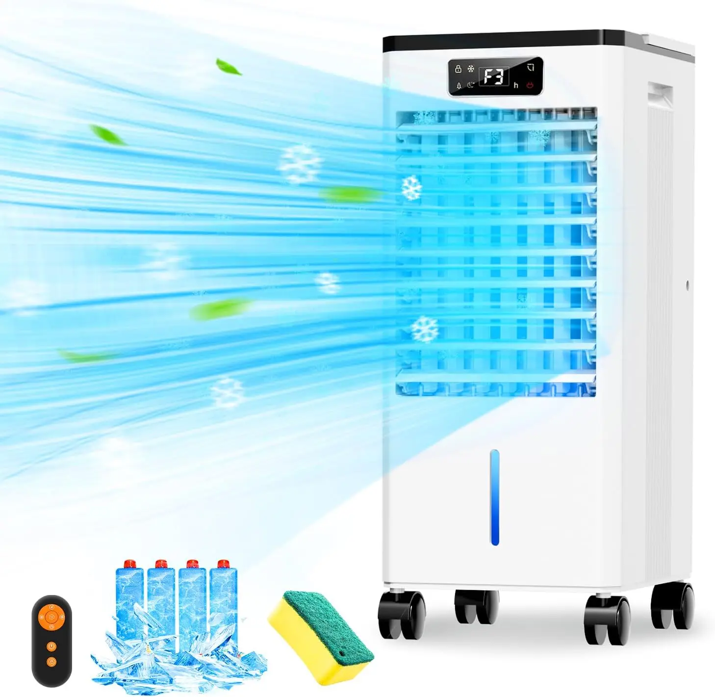 Portable Air Conditioners, 3-IN-1 Evaporative Swamp Cooler, Windowless Air Conditioner, 4 Modes & 3 Speeds, 12H Timer, Child