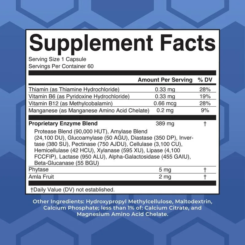 Digestive Enzymes Capsules - Digestive Health Support, Healthy Gut Biome, Immune Function, Bloating Relief