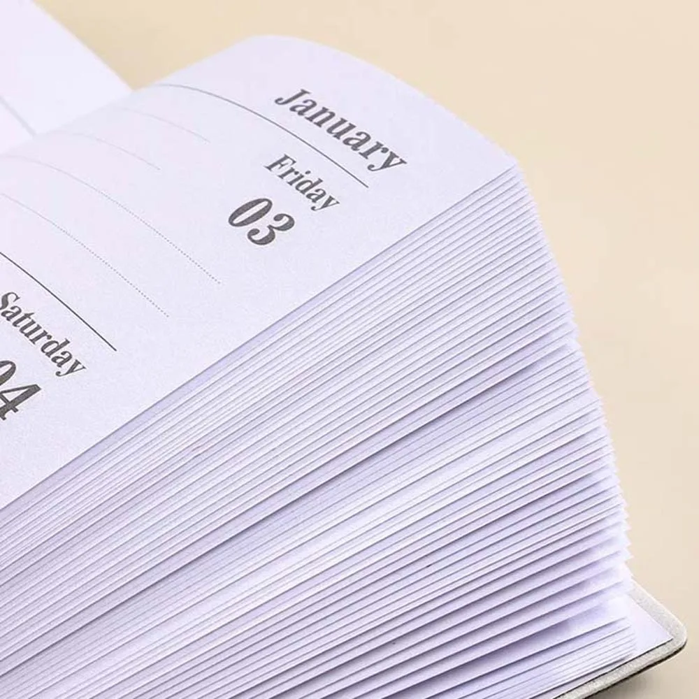 Solid Color 2025 Planner Notebook Time Organizer Daily Planner Reminder A6 Planner Notepad Efficiency PU Textured