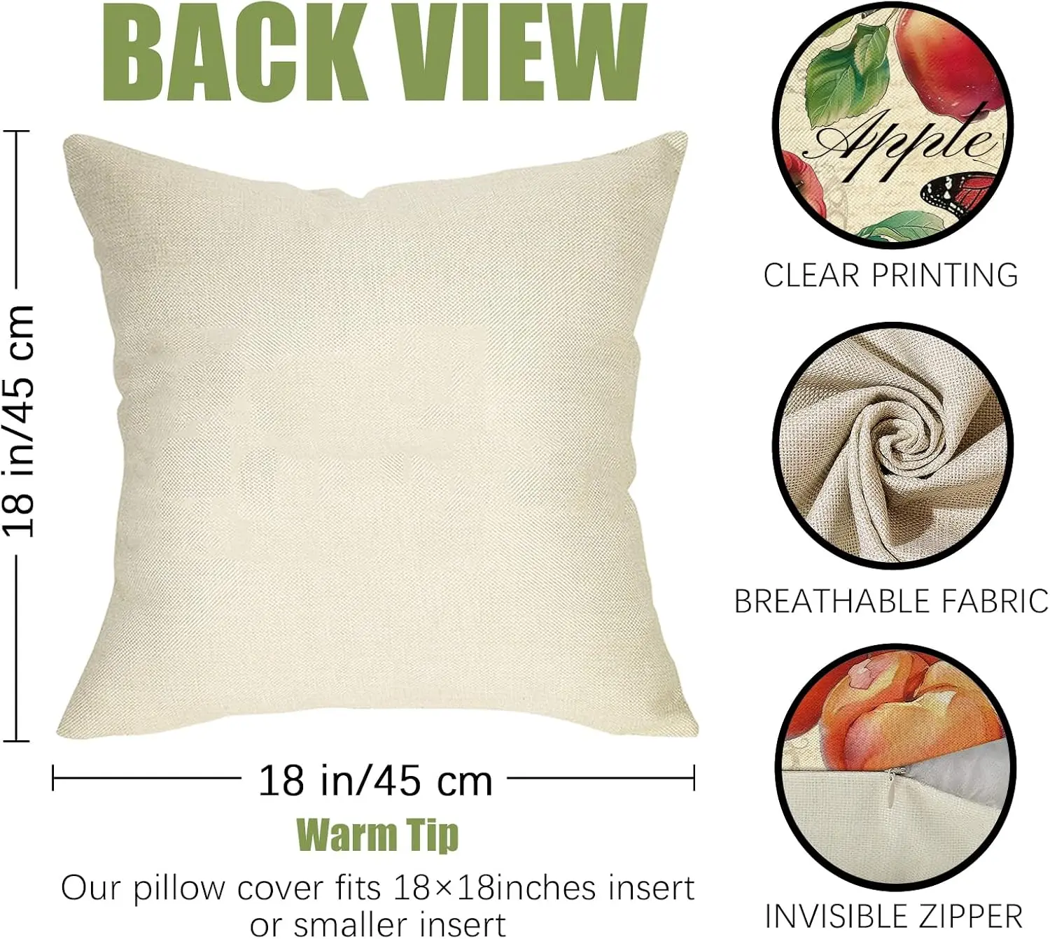 4 Pack Botanical Fruit Pattern Throw Pillow Covers Set for Couch Sofa Home Decor Polyester Seasonal Gifts