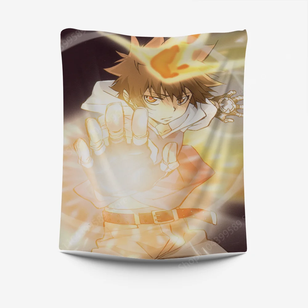 Katekyo Hitman Reborn Tapestry Creative Pattern Photo Living Room Wall Art Tapestry Decor Party Outdoor Decorate Banners