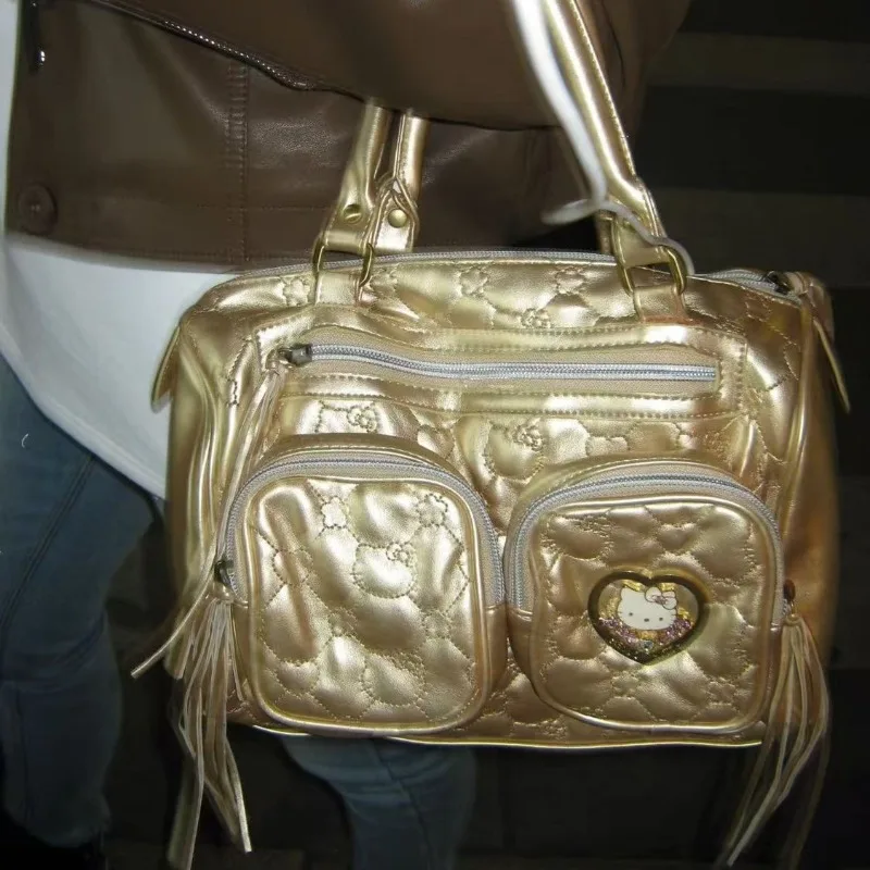 

Hello Kitty Shoulder Bag Cute Anime Versatile Retro kt Women Accessories Large Capacity Crossbody Bag kawaii Girl Gift Wholesale