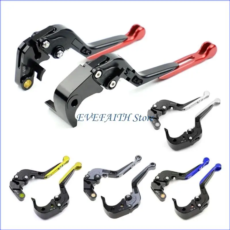 124B Anti-fall CNC-Folding Extendable Brake Clutch Lever Compatible for CBR600RR 2007-2018 Motorbike Pit Dirt Bike-Pivot 2pcs