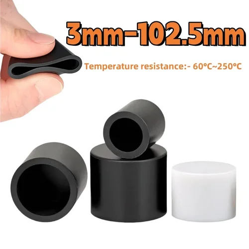 Imagen 1 del producto Tapas de extremo redondo, cubierta de tubo de silicona, tapas redondas blancas/negras, juntas de protección de sello de polvo de 3-102,5mm para muebles de perno de tubería