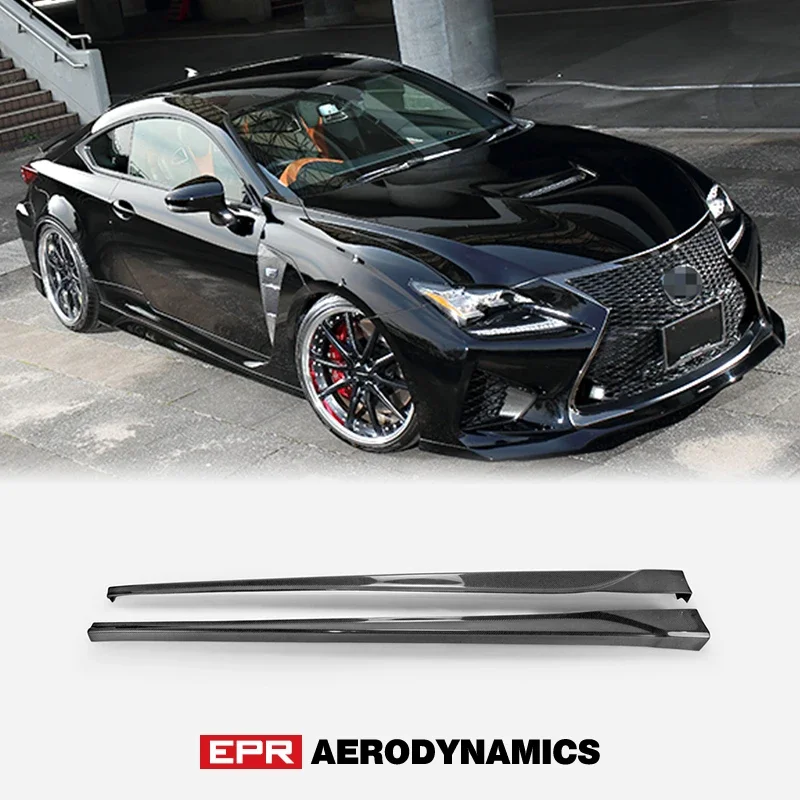 Carbon Fiber Side Skirt for Lexus 14-18 RC F USC10 ART Type Side Skirt Under Board Glossy Fibre Door Step Cover Drift Aero Kit