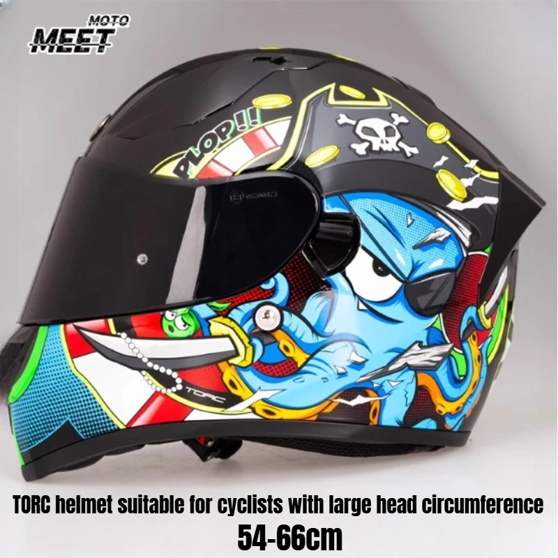 

Original TORC Big Size Professional Racing Helmets Motorcycle Full Face Helmets ECE DOT Approved Casco Moto 54-66cm