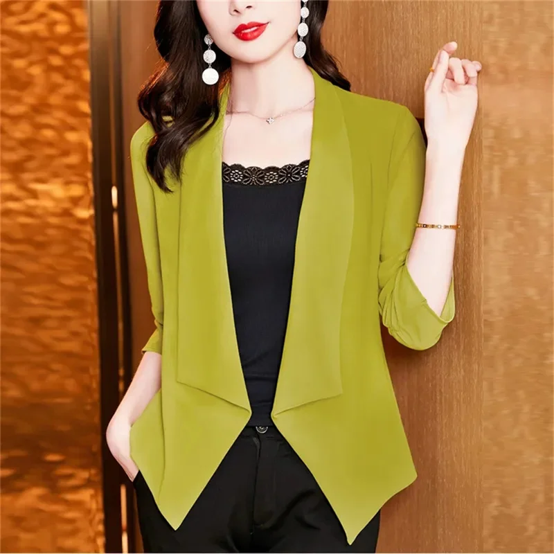 2024 Spring/Summer New Irregular 3/4 Sleeves Thin Sun Protection Clothing Women\'s Fashion Chiffon Air Conditioning Shirt Shawl