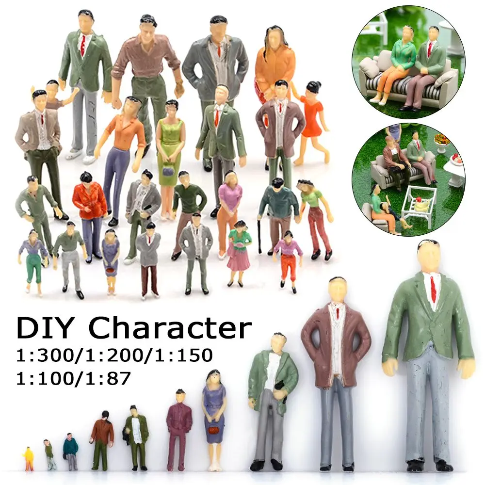 10/20/25/50pcs 1:75/1:50/1:42/1:30/1:25 Scale Garage Kit Hand-made DIY Character Building Passengers ABS Model People Figures