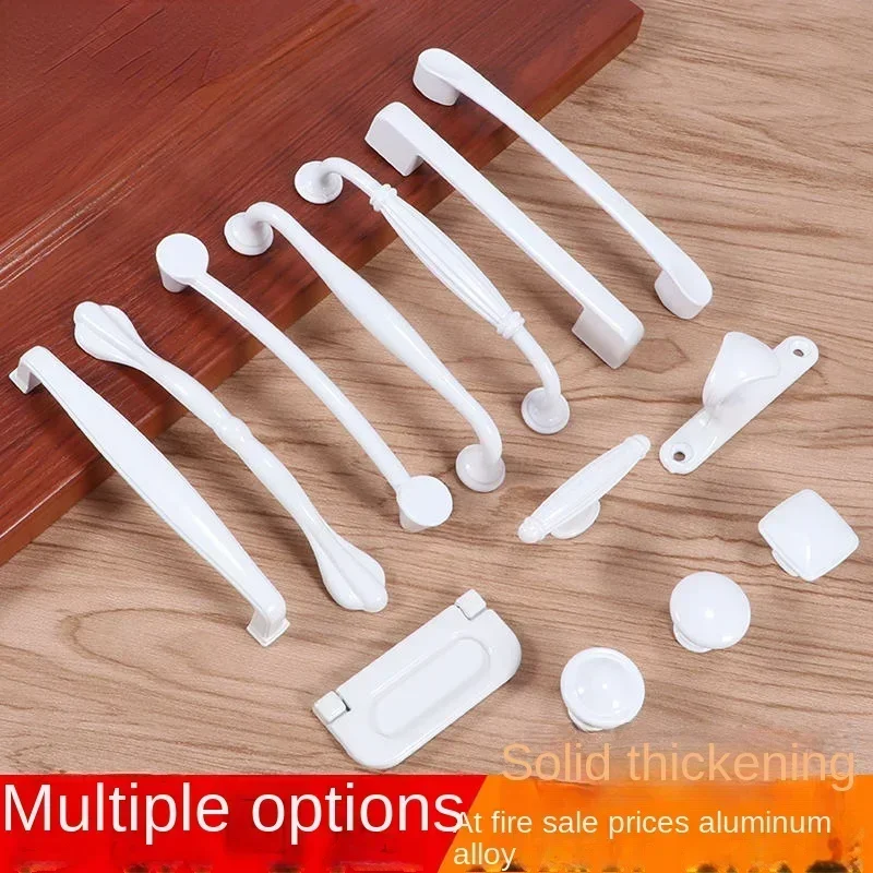 1 Pc European Style  White Handles Aluminum Cabinet Door Handle Drawer Single Hole Knobs Furniture Handles  Hardware