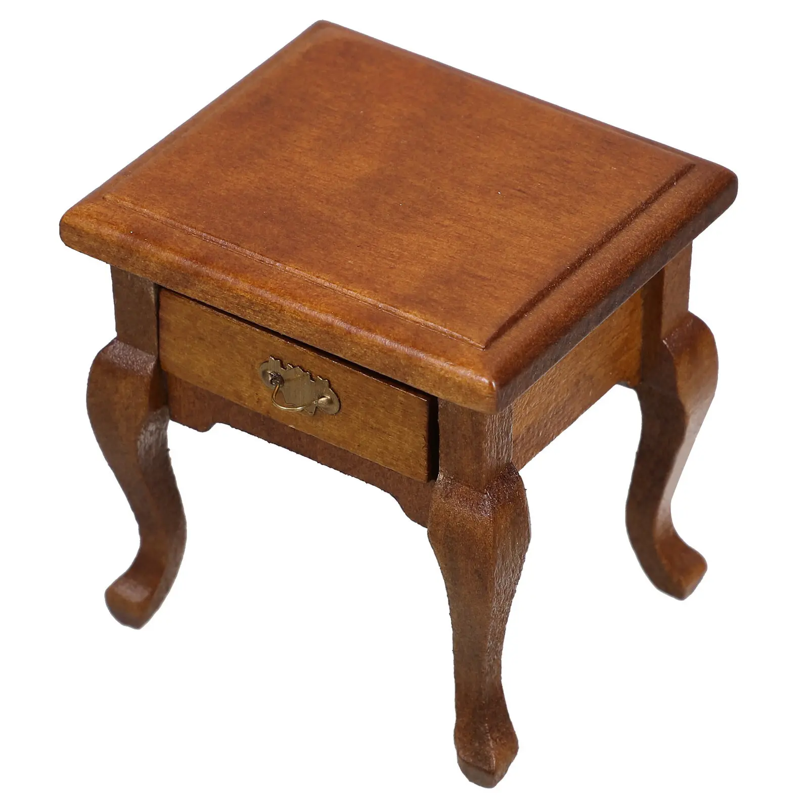 

Miniature End Table 1:12 Scale French Country Style Bedside Table with Drawer for Bedroom Living Room Miniature Furniture