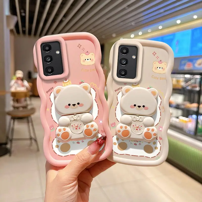 S24 いたずら猫ブラケット 波型シリコン製スマホケース Samsung S24FE S24Ultra S25 S25Plus S25Ultra S23FE S22 S21FE カバー用