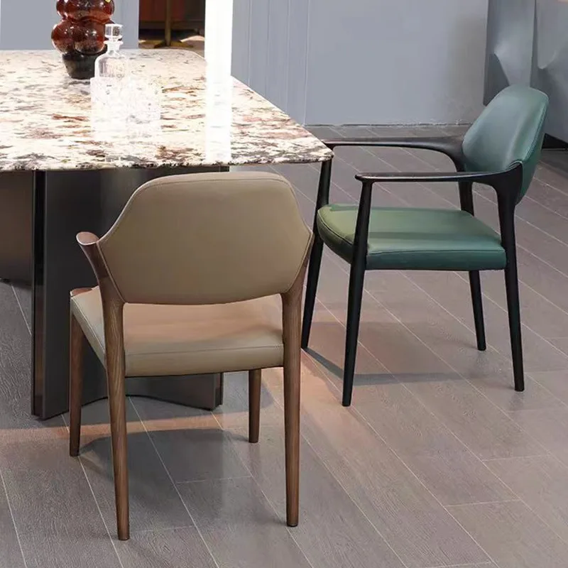 

Скандинавские барные стулья из дерева, современные кожаные стулья для ресторана, барные стулья для гостиной, эстетичные стулья для столовой, домашняя мебель