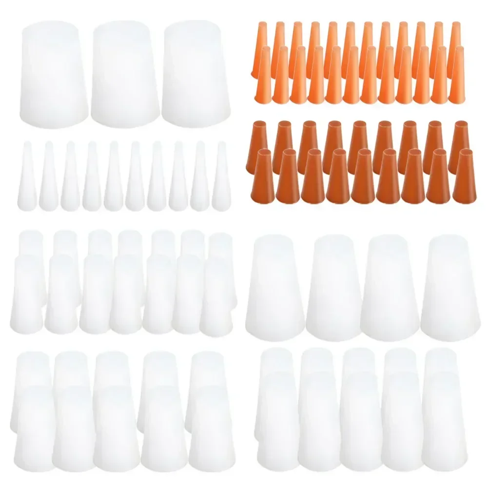 

100Pcs Silicone Stopper High Temp Masking Plugs Powder Coating Silicone Cone Plugs Assortment Kit Car Maintenance Accessories