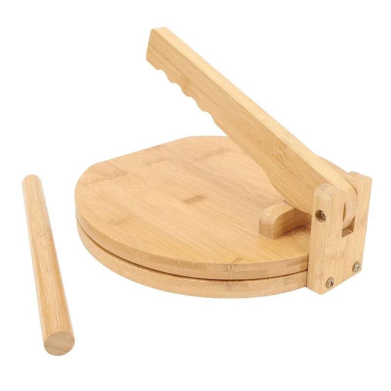 Wood Tortilla Press for Homemade Mexican Tortilla with 50 Parchment Paper Round Corn Tortilla Press Kitchen Tool