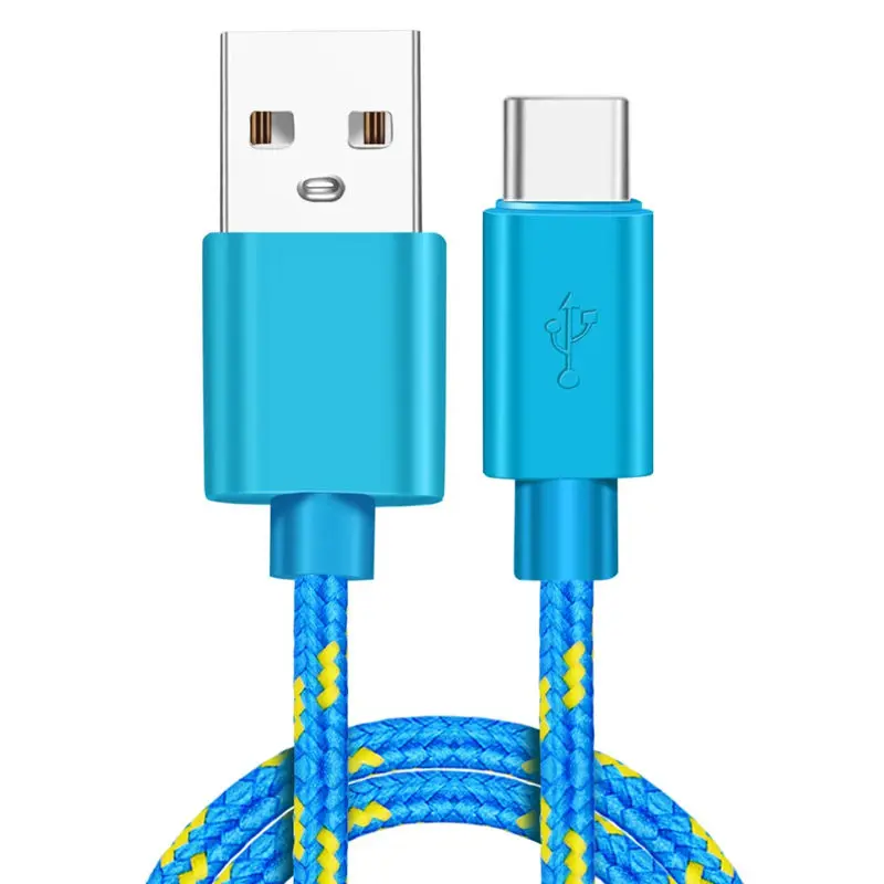 1M/2M/3M Nylon woven Type-C Data  Cable 3A Fast Charging  USB-A  Cord Charger For Samsung  Xiaomi  Huawei  Phone Charger Wire