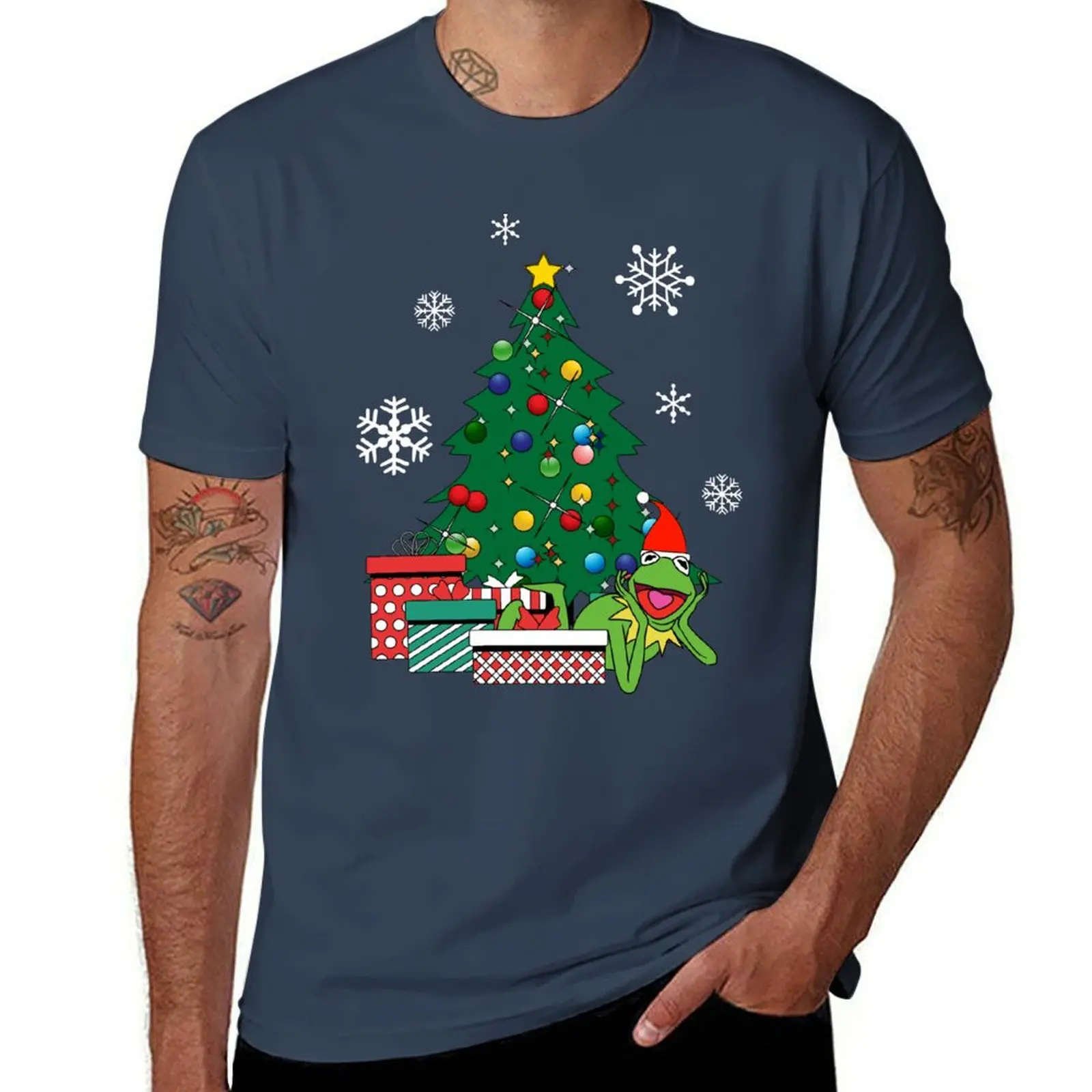 

Kermit Around The Christmas Tree Muppets T-Shirt football t shirt topping Louboutins men clothes