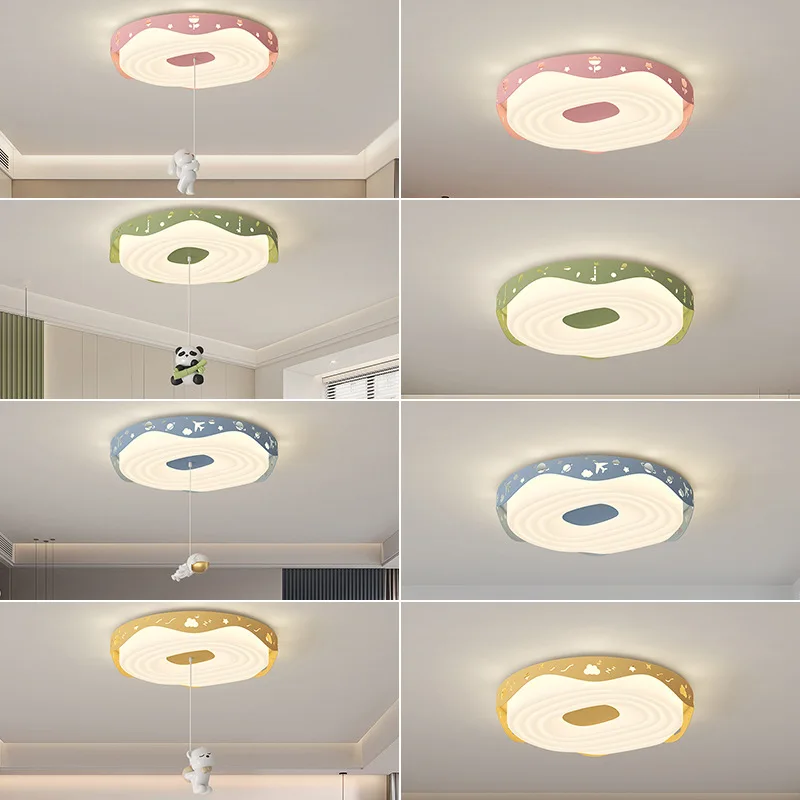 

Children's Room Lamp Boy Eye Protection Cream Style Modern Simple Bedroom Ceiling Light 2024 New Girls Room Lamp