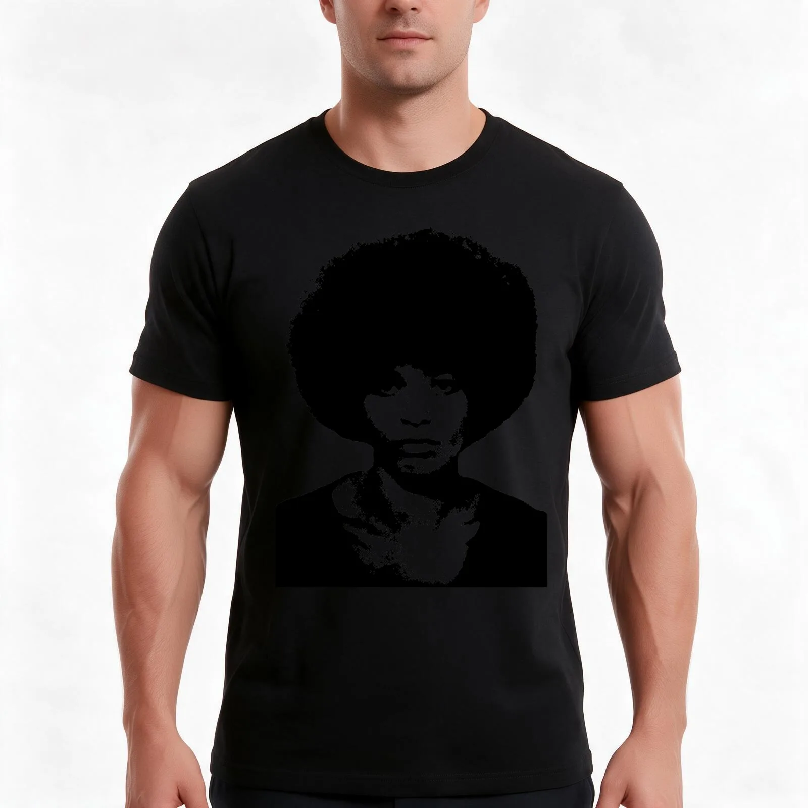 ANGELA DAVIS T-Shirt, Summer Casual Cotton Tee, Oversized Streetwear Tops, Vintage Graphic Print, Loose Fit Short Sleeve