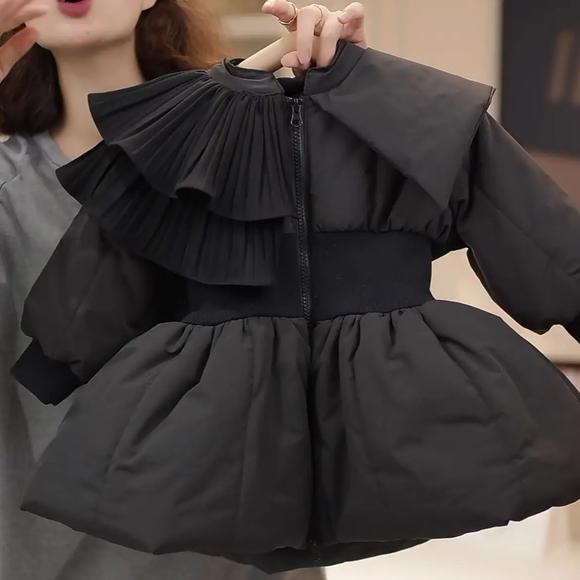 النسخة الكورية من سترة قطنية جديدة للفتيات طراز الأميرة الدافئ والسميك، سترة قطنية شتوية، معطف قطني عصري #3