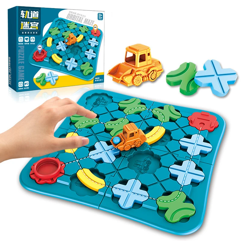 Road Building Maze Building Blocks Puzzle Logical Road Builder with 118 Challenges Parent-Child Educational Montessori Toys