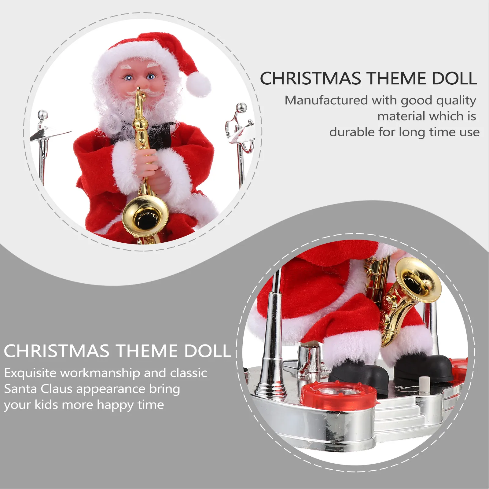 

1Pcs Electric Santa Claus Figure Premium Plastic Christmas Decorative Figure for Kids Festive Home Party Decoration Creative