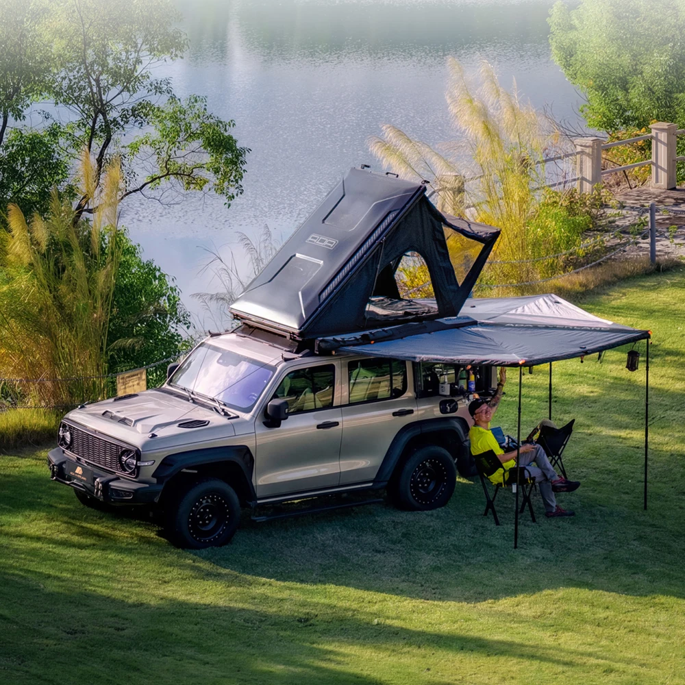 

OVERLAND 4X4 Roof Tent ABS Hard Shell Automatic Opening No Assembly Required Essential for Outdoor Vehicle Use