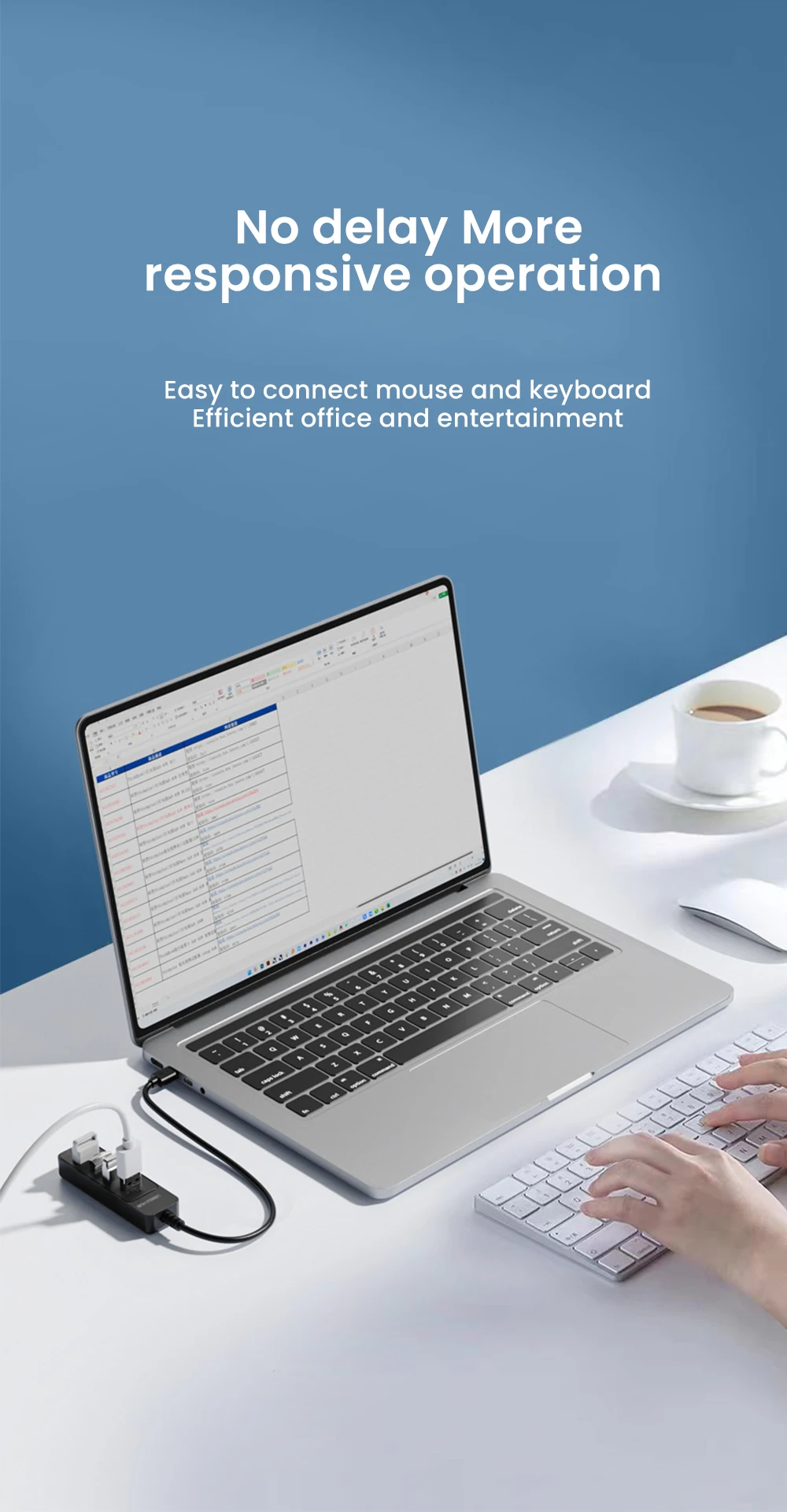 USB 3.0 Netzteil 4-Port Multi USB Splitter Hub USB Hub 2.0 Typ C HUB Mehrere Expander Hohe Geschwindigkeit für Computer Zubehör – Detail 10