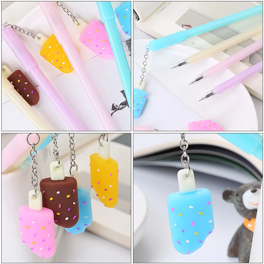 10Pcs Pendant Gel Pens Adorable Cartoon Style Long-Lasting Ink Smooth Writing Pens for Students Kids Teachers Office Signature