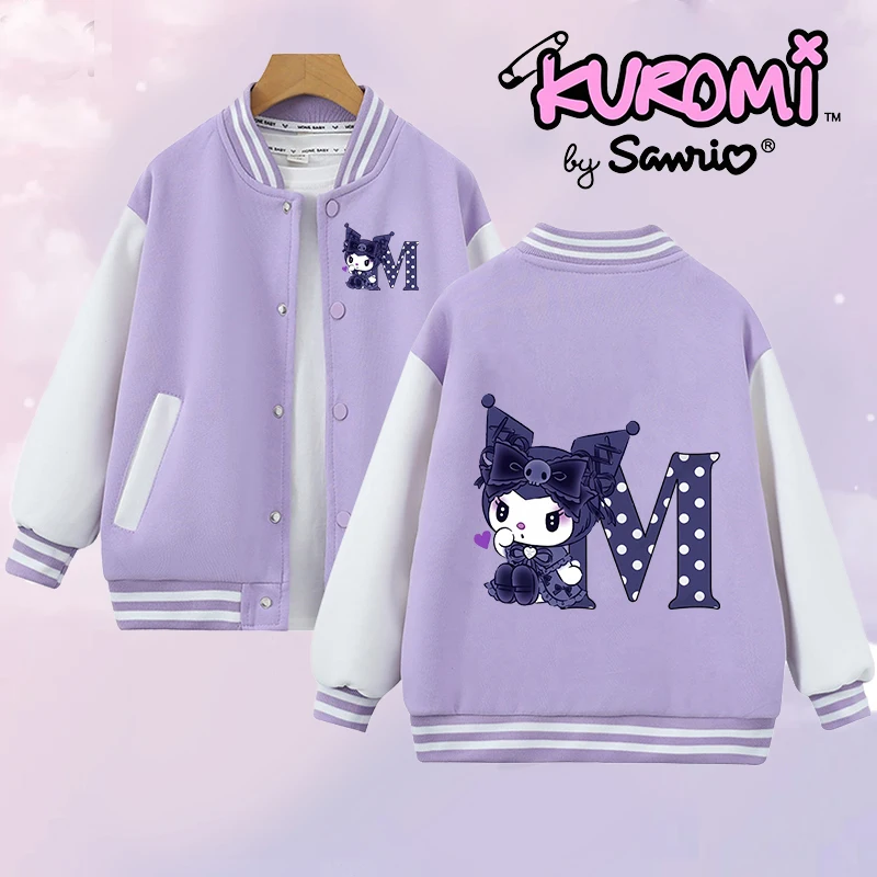 Kuromi Sanrio Children Girls Boys Jacket Coat Cartoon Kids Fall Fashion Outerwear Sportswear Clothing Sports Costume Clothes